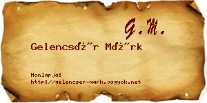 Gelencsér Márk névjegykártya